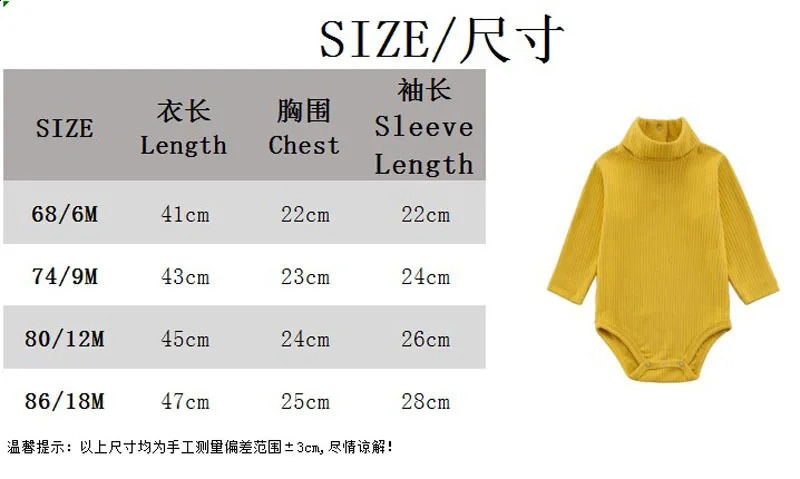 3 Pcs 100% Cotton Baby Bodysuits Girl Rompers Boy Jumpsuit Toddler Jumper Body Long Sleeve Turtle Neck High Collar Autumn Winter 250121