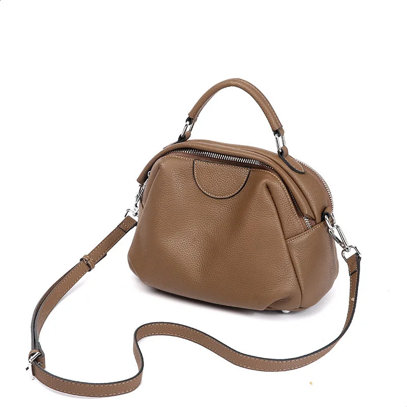 Genuine Leather Womens Bag Autumn Winter Style Commuting Versatile Shoulder Hobo Large Capacity Crossbody Bag Retro Handbag 250113