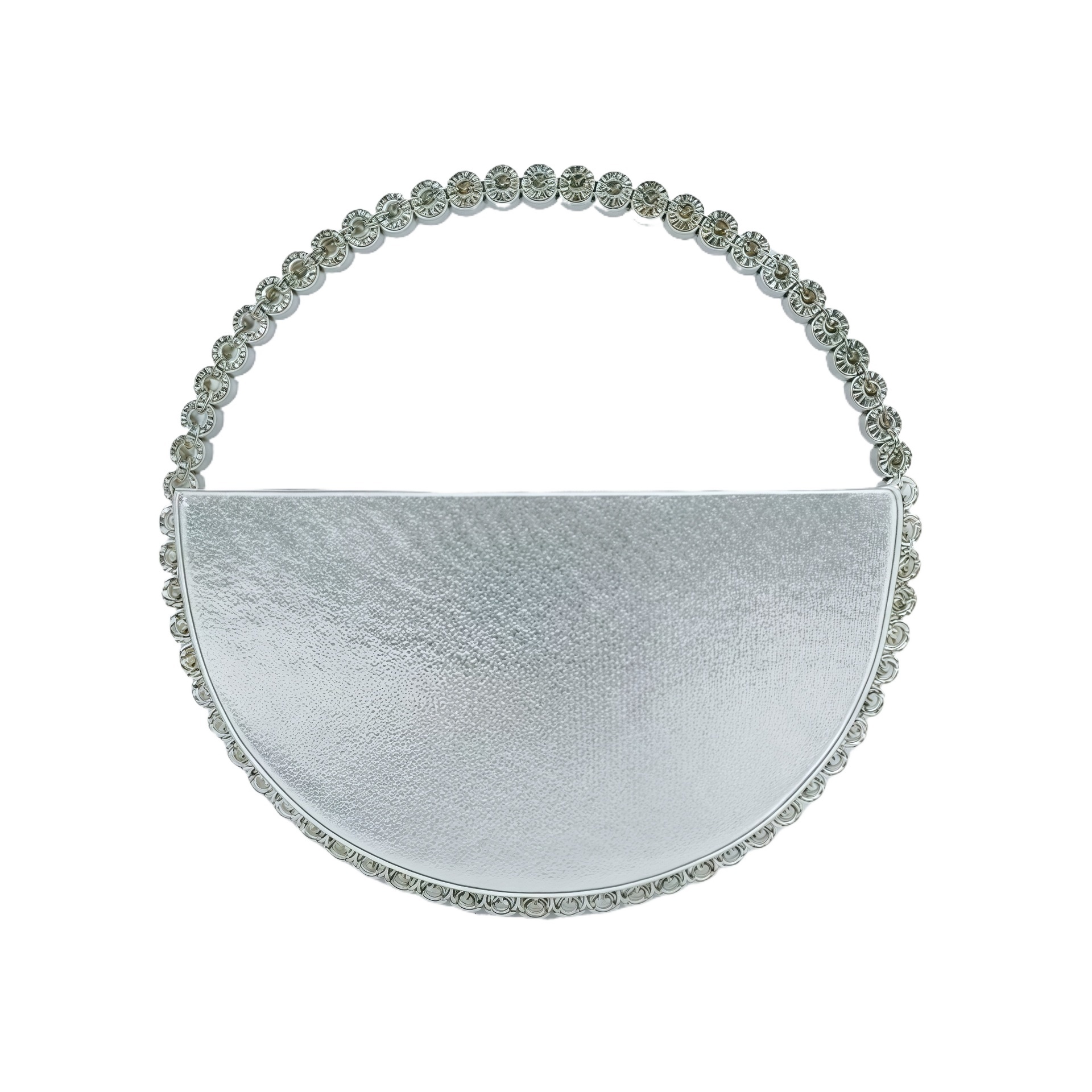 new style New Fashionable Water Diamond Set Round Women's French Niche Satin Handheld Banquet Bag