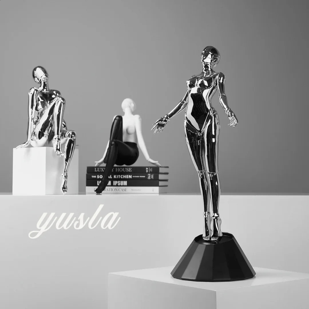 Modern art HajimeSorayama mechanical goddess figure sculpture ornaments desktop decorations 250118