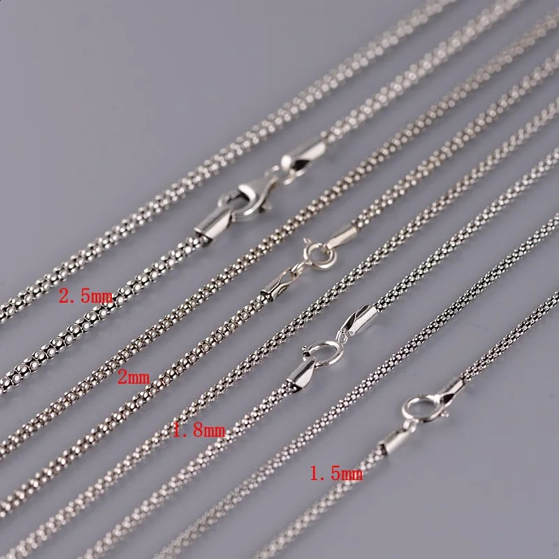 BOCAI Pure 925 Silver Vintage Italian Chain Simple and Fresh Sweater Chain Fashionable Temperament Rice Grain Woman Necklace 250120