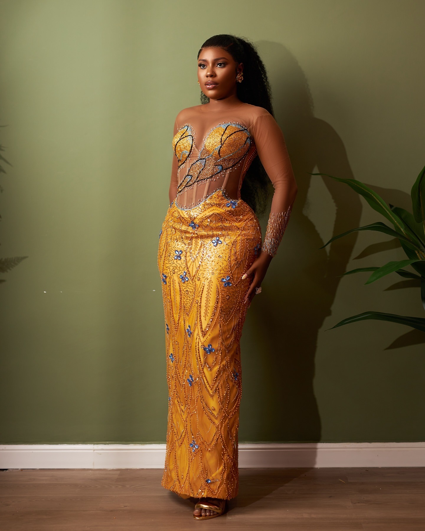 Aso Ebi Gold Sheath Prom Dresses 2025 Crystals Beaded Sequined Lace Evening Formal Party Second Birthday Engagement Gowns Plus Size Dress For Special 