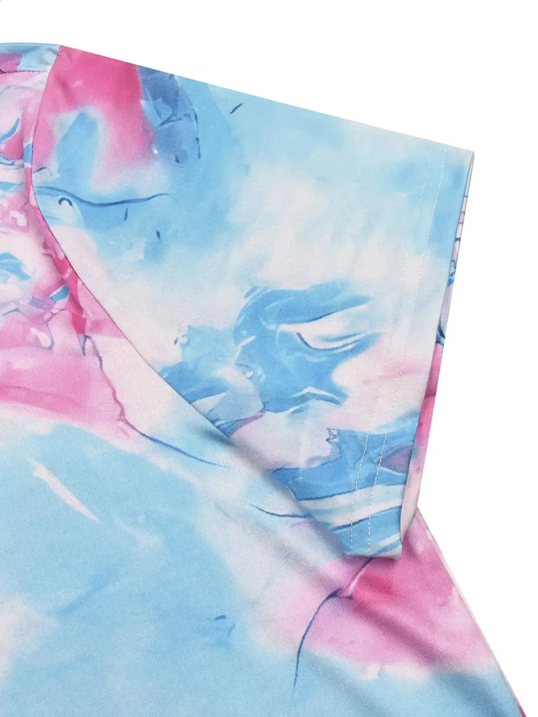 Plus Size Casual Loungewear Set Summer Womens Tie Dye Short Sleeve Round Neck Tee Shorts Pajama Two Piece 250122