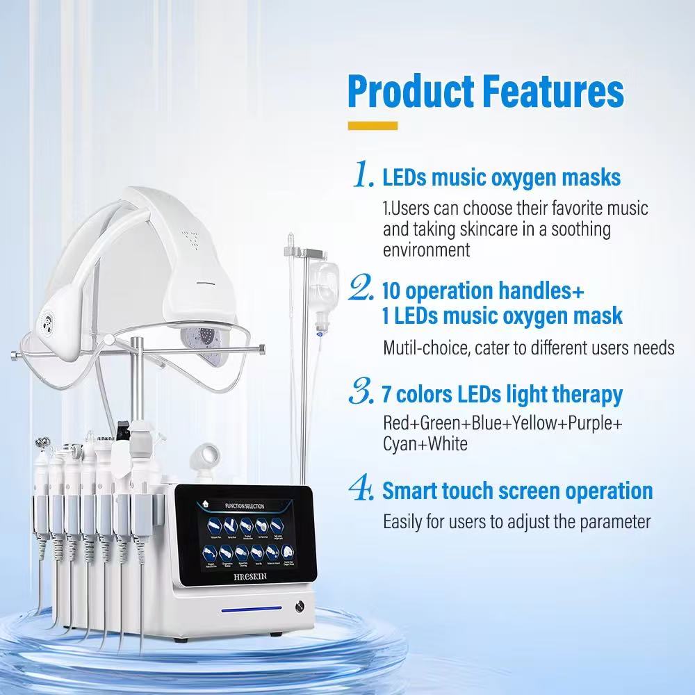 Pdt Led Light Therapy Facial Cleansing Product Machine 11 in 1 Oxygenation Glow Skin Machine