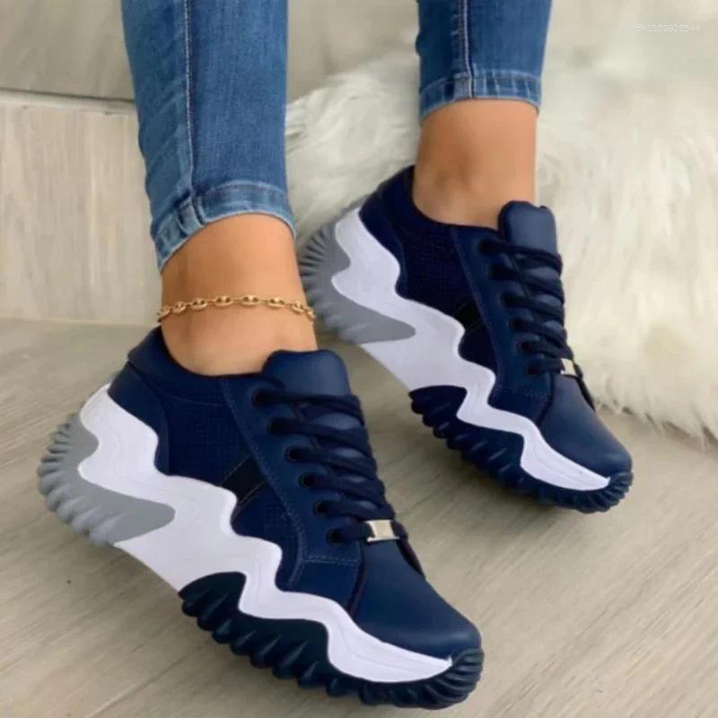 Women's Plus Size Breathable Platform Sneakers - hot Casual Lace-Up Running Shoes, Non-Slip Tenis for Sport
