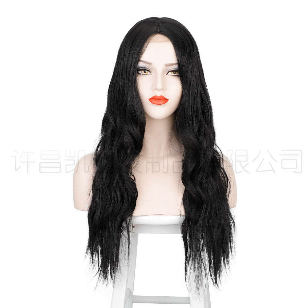 Lace Front Wig Cover T Shape Xuchang Aisi Long Curled Front Lace Female Hair Wigs Synthetic Wig Headset
