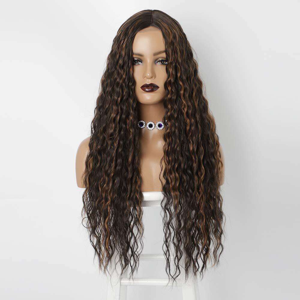 Lace Front Wig Cover T Shape Small Wig For Ladies Lace Front Split Long Roll Wig Headband