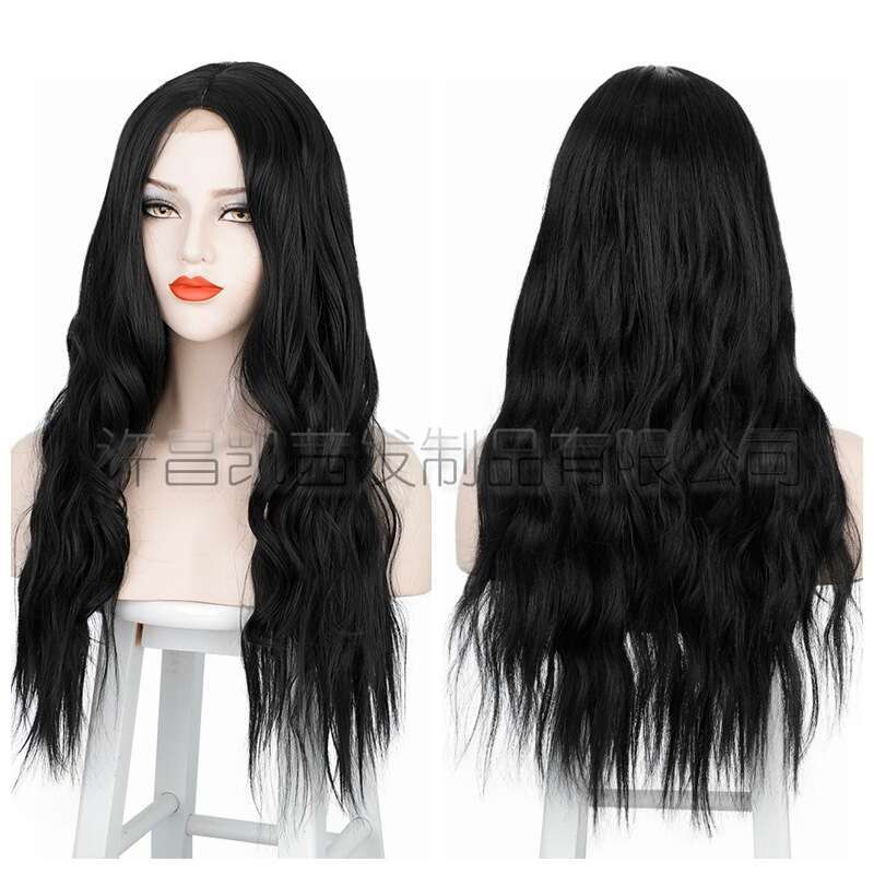 Lace Front Wig Cover T Shape Xuchang Aisi Long Curled Front Lace Female Hair Wigs Synthetic Wig Headset
