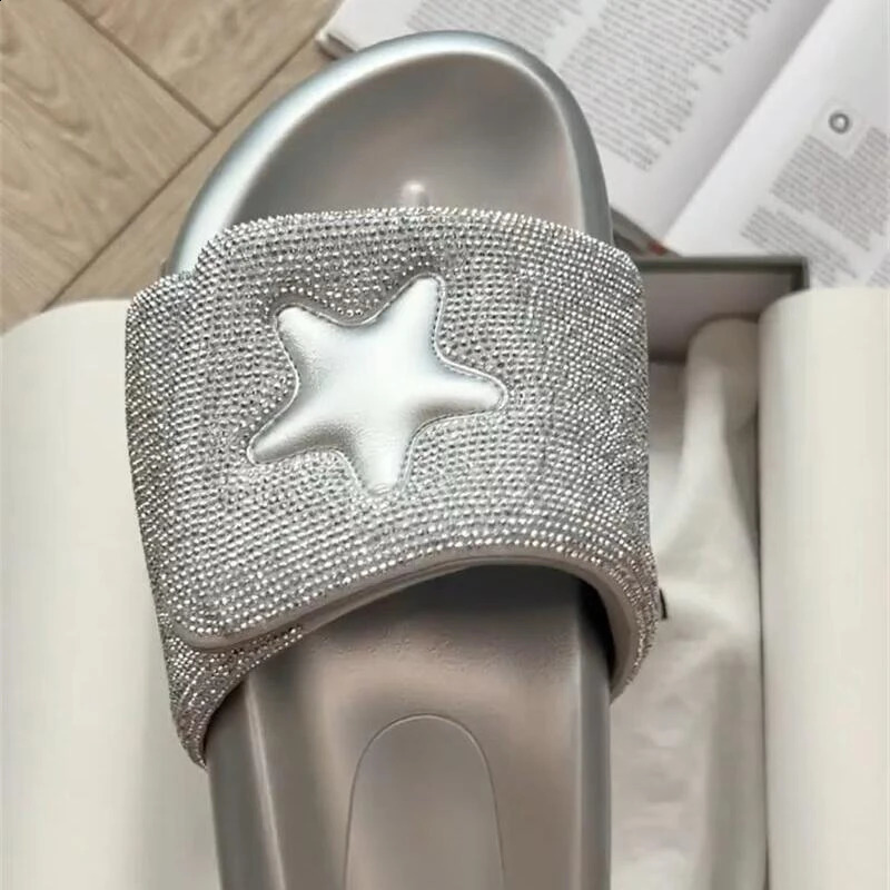 Top Quality Sandalias Women Slippers Bling Rhinestone Women Sandals Platform Fashion Shiny Womens Casual Shoes Crystal 250113