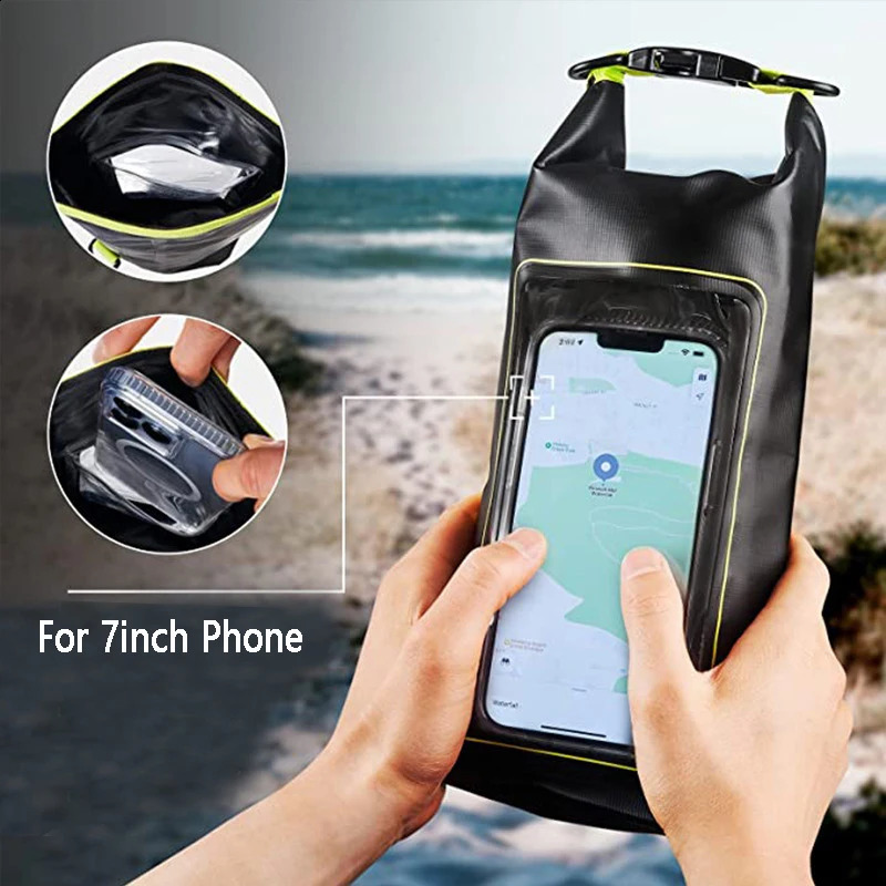 2L 5L Dry Bag Touch Screen Waterproof Bags Beach Phone Pouch For Trekking Drifting Rafting Surfing Kayaking Outdoor Sports 250121