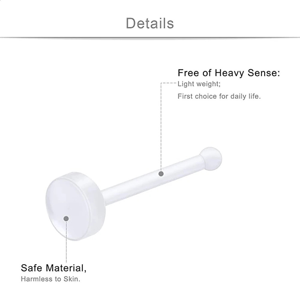 Clear Piercing Retainer Septum Nose Studs Flexible Lip Ear Hoop Tongue Rings Nipple Ring Daith Earrings Plastic Industrial 250110
