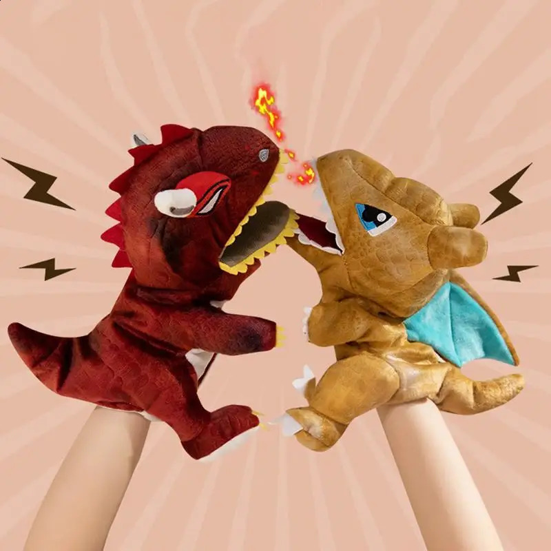 Free shipping Interactive Plush Finger Puppets Creative Realistic Stuffed Hand Puppet Dinosaur Toy For Kids