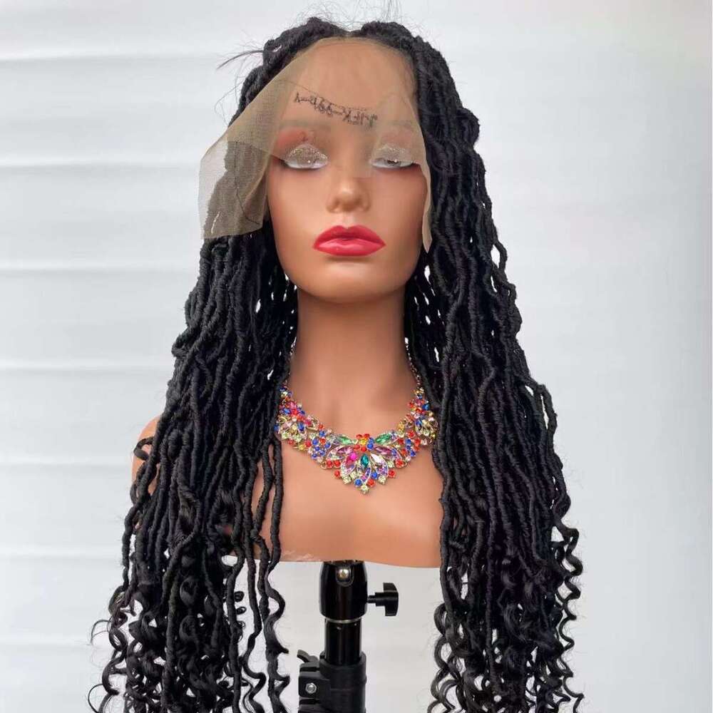 Lace Front Wig Cover T Shape Fashion Full Lace Hair Cover Long Headband Loose Tail Dirty Braid Synthetic Fiber High Temperature Silk Wig