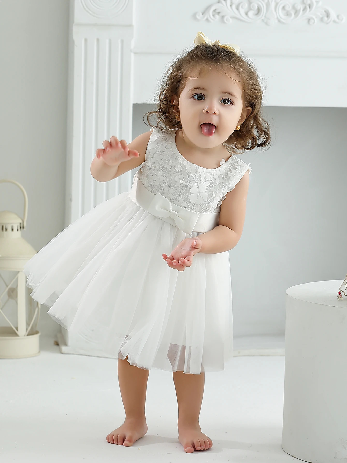 White Christening Dress for Baby Girl Baptism Dress Birthday Princess Clothes Christening Gowns Baby Dress 12 to 18 Months 250115