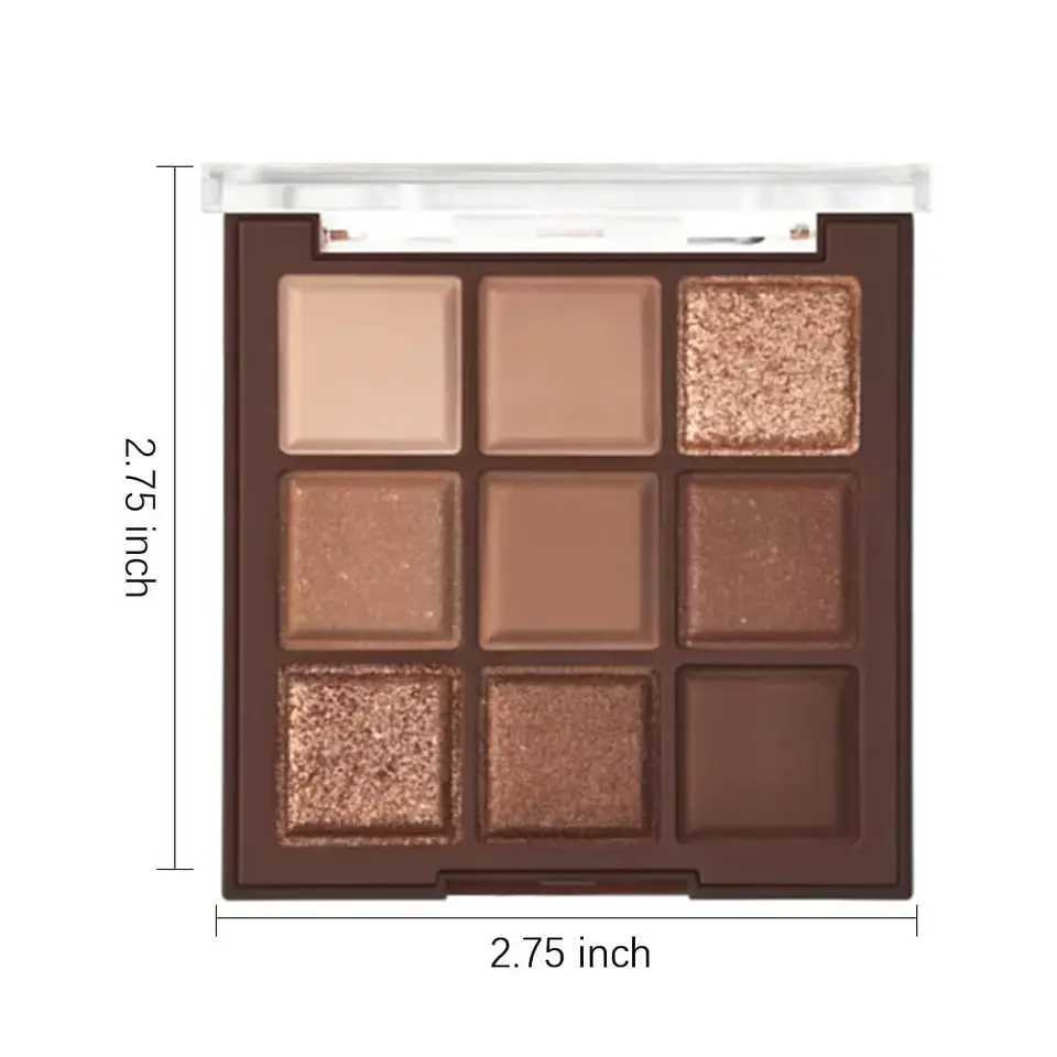 New Arrival 9 Colors Nude Brown Eye Shadow Palette Shiny Highly Pigmented Eyeshadow Palette For Lasting Waterproof Women Makeup Z250121