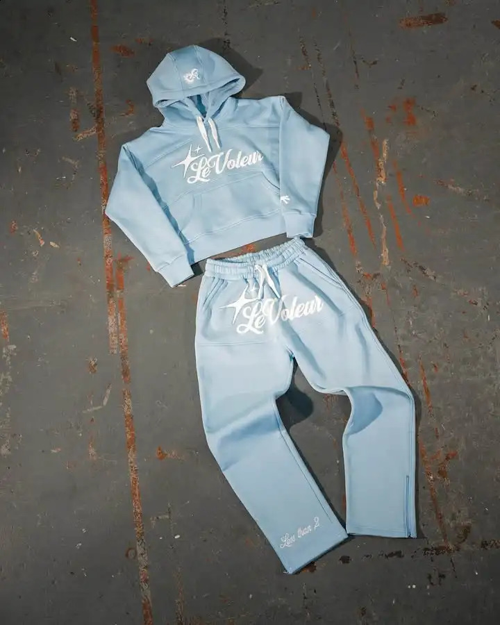 Streetwear Mens Womens Hoodie Sweatpants Two Piece Set Y2K Sportswear Hip Hop Letter Embroidery Oversized Sweatshirt Casual Pant 250122