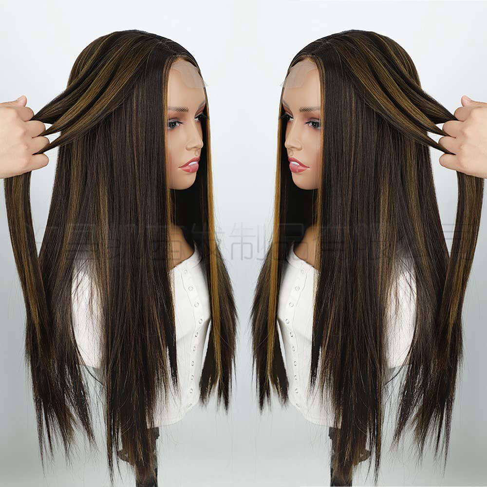 Lace Front Wig Cover T Shape AISI Xuchang Long Straight Women S Hair Wigs Front Lace Synthetic Wig Headband