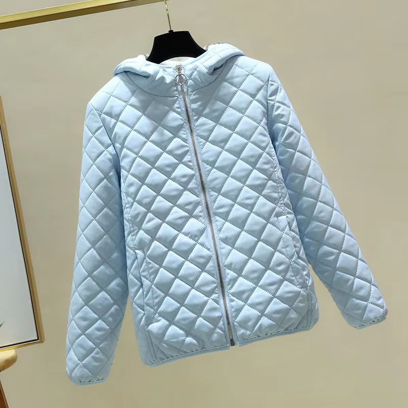 2023New Autumn Winter Women Thin Light Short Parkas Fleece Thicken Warm Female Cotton Padded Jacket Casual Outwear