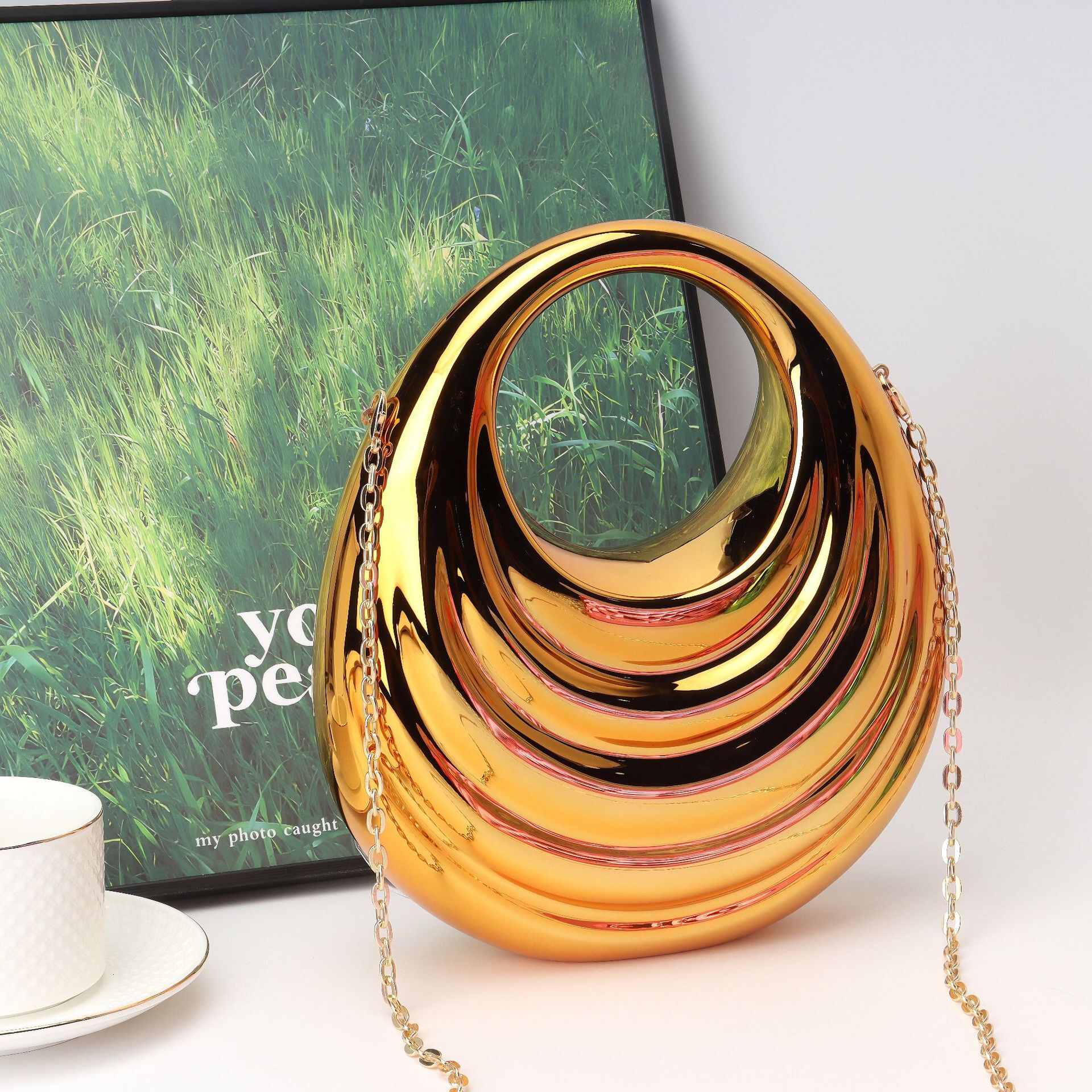 New Acrylic Lock Spring/Summer Women's Bag, Cross Shoulder Handbag, Dinner Bag