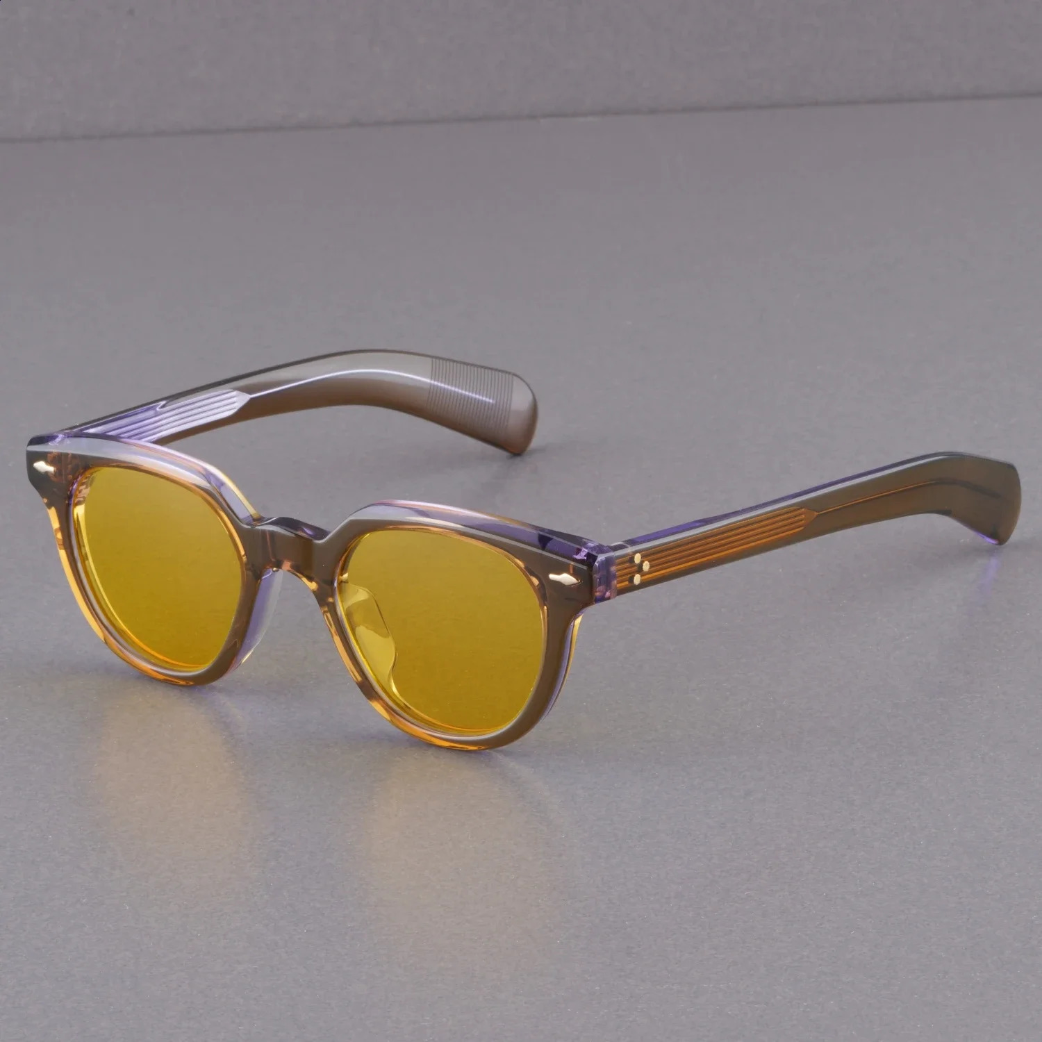 Fashion Vintage Sunglass JMM48RX Thick Solid Acetate Frame Stereo Cutting UV400 Polarized Lens Retro Oval Women Man High Quality 250117