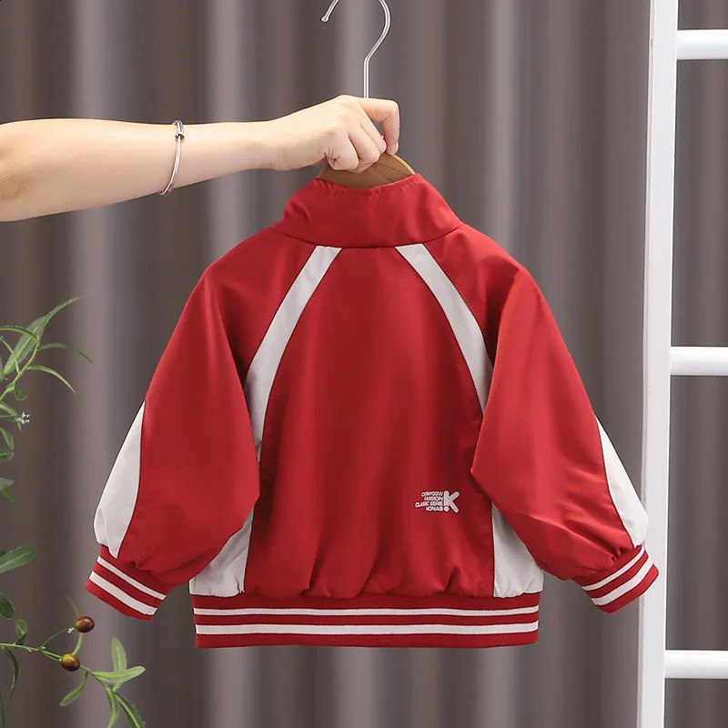Spring Autumn Kids Boys Jacket Striped Long Sleeve Windbreaker Toddler Outerwears Coat Children Outdoor 250117