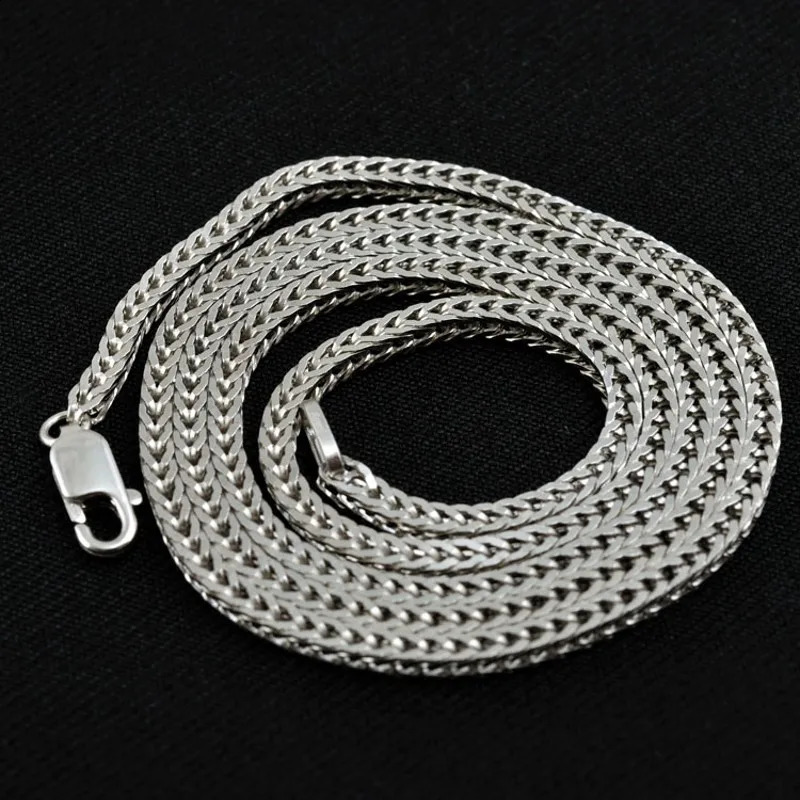 BOCAI Real S925 Sterling Silver Platinum Plated Chopin Chain Solid Mens Necklace Sweater Chain Beautiful Gifts 250120