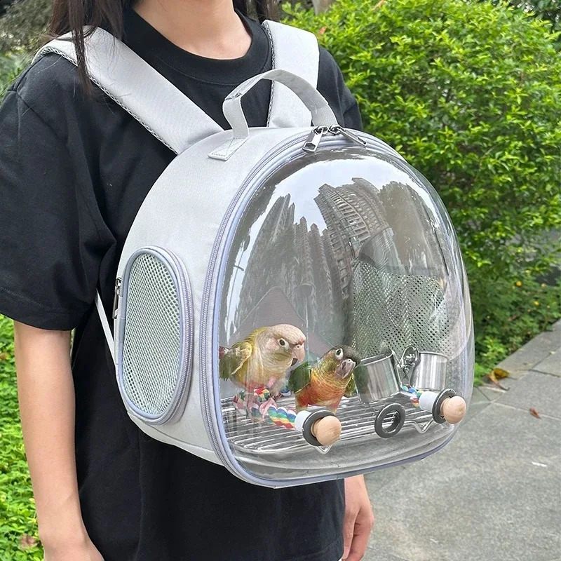 Bird Backpack Bird Travel Bag for Birds ParrotS Small Pet Acrylic Bubble Portable Bird Cage Outdoor Travel Hiking 250121