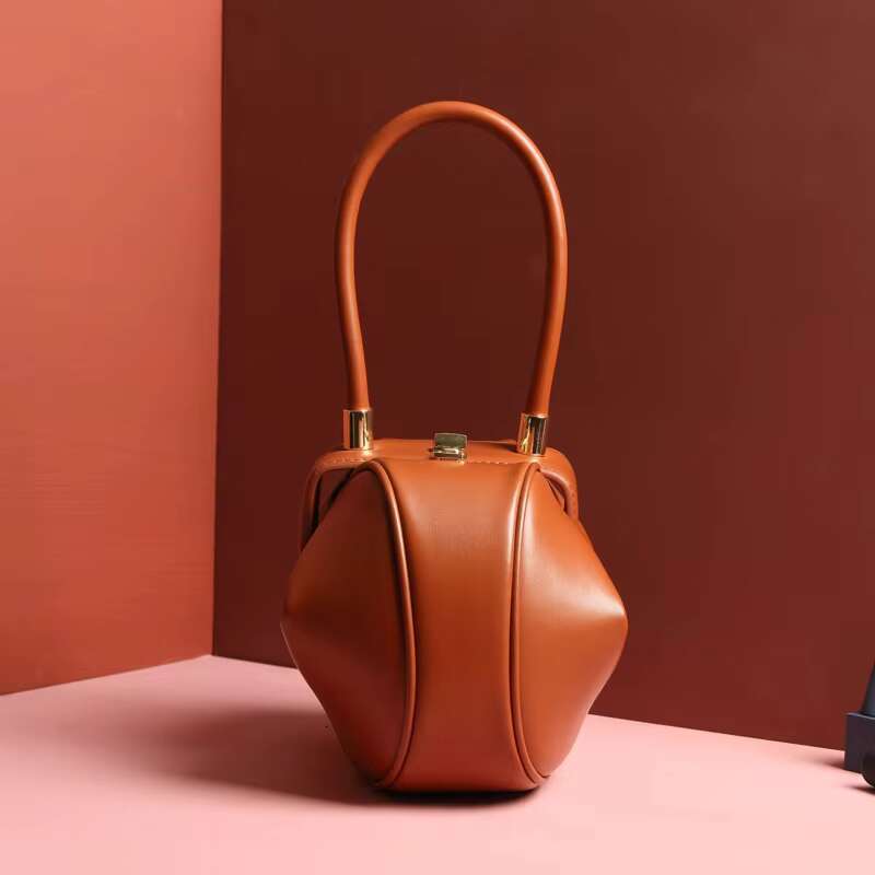 2020 TWO SIZE Vintage Elegant Pillow Boston Box Genuine Leather Handbags Top Handle Clutches Evening Bags Women Female Small