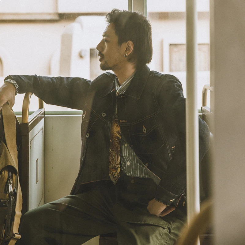 Red Tornado 16oz Selvedge Denim Trucker Jacket Mens Daily Jean Coat LS01001 y250109Z