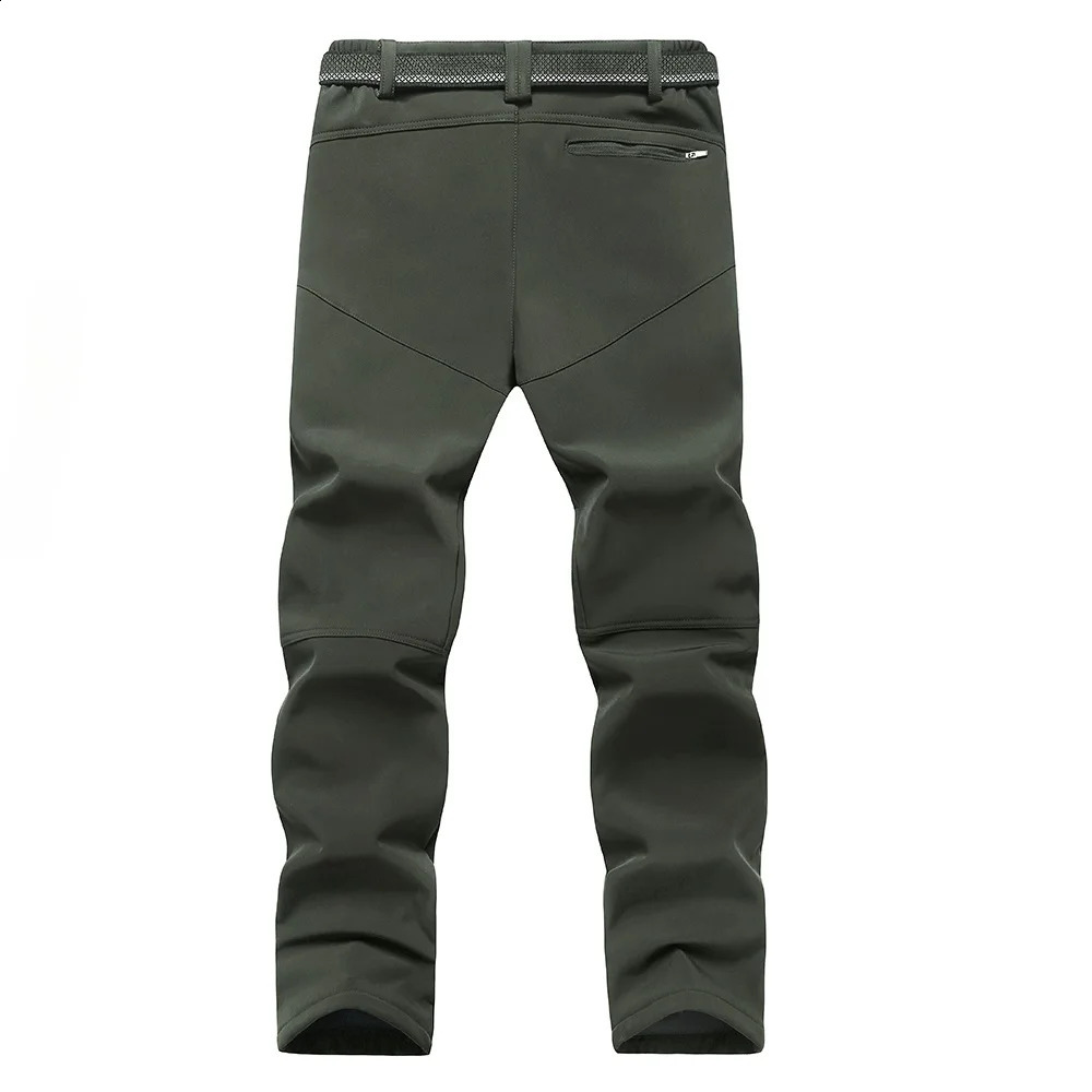 2024 Big Size Waterproof Pants Men Soft Shell Fleece Warm Trousers Male Outdoor Plus Large 9XL 4XL 8XL Work Winter Autumn Black 250121