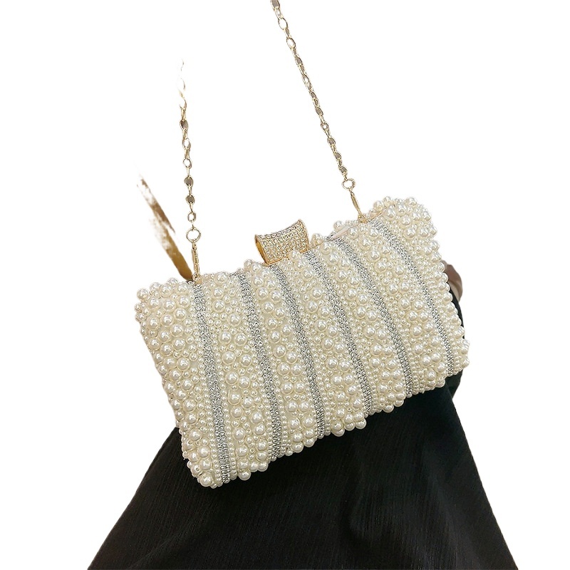 Ladies' Handbag, Evening Dress, Party Pearl Rhinestone Inlaid Banquet Bag, Women's Bag
