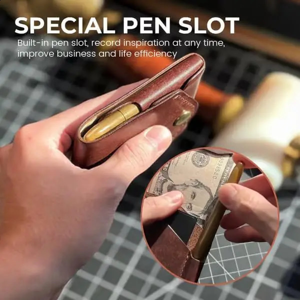 Multifunctional Compact Wallet Handmade Leather Wallet for Men Small Slim Thin Compact Credit Card Wallet 250121