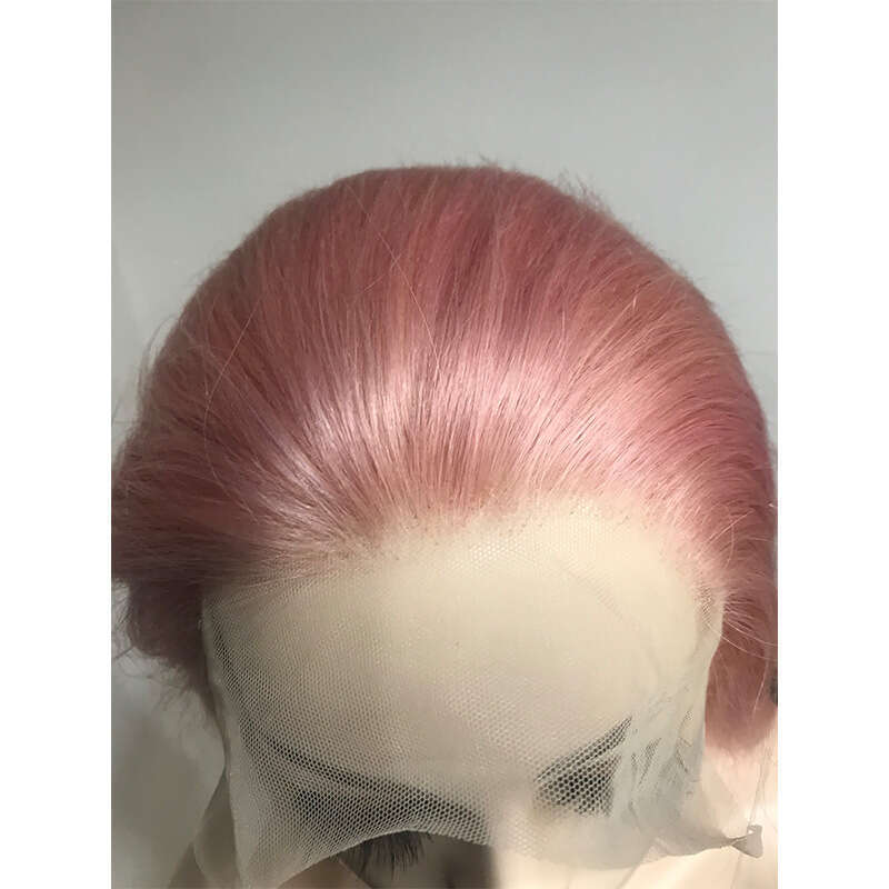 Lace Front Wig Cover T Shape Lace Headset LACE WIG X Straight Rose Gold Sakura Pollen Real Long Hair