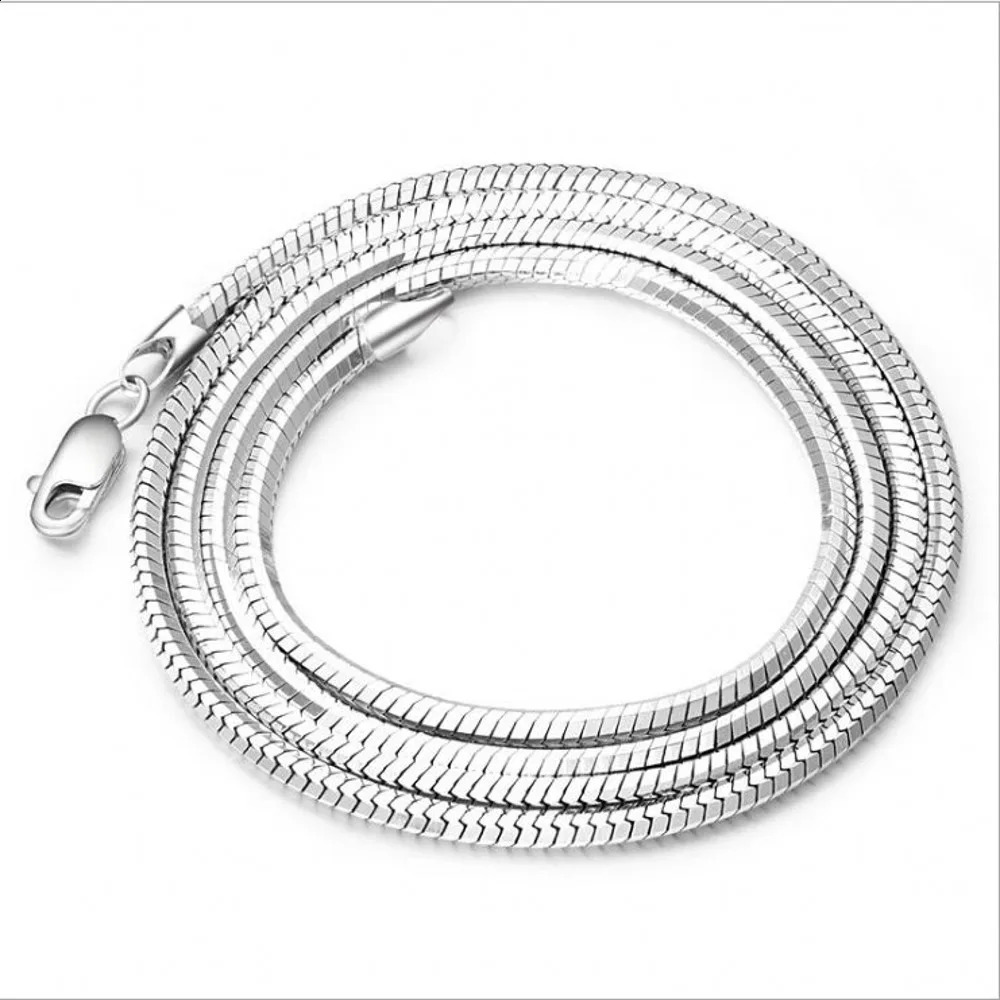 BOCAI Real S925 Sterling Silver Jewelry Platinum Plated Man and Woman Necklace Snake Bone Chain Korean Fashion Birthday Gift 250120