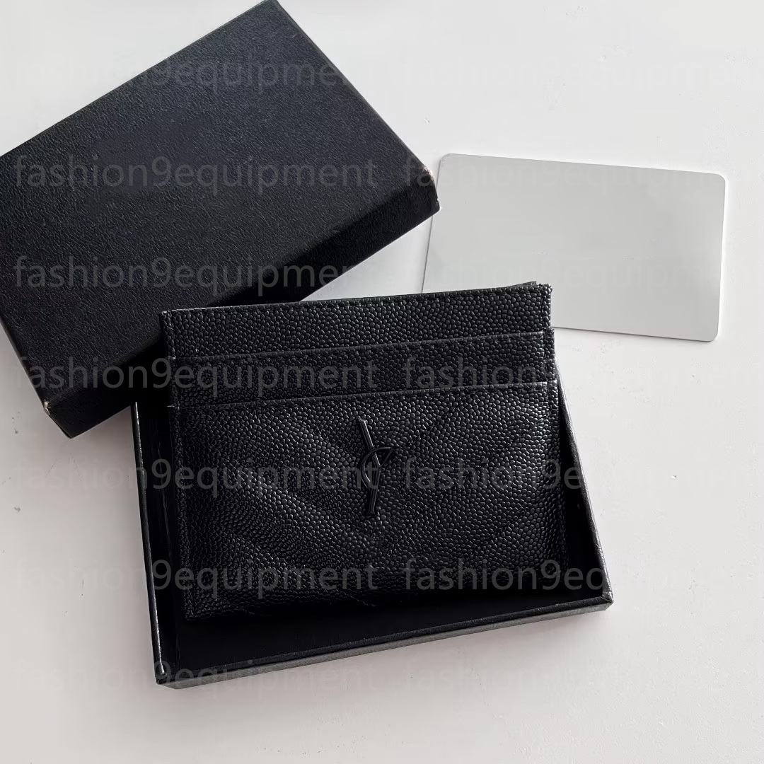 Top Luxury Designer Caviar Card Holder Leather Purse Fashion Y3 Womens Purses Mens Key Ring Credit Cards Wallet Bag Travel Documents Passport Holders with box card 14