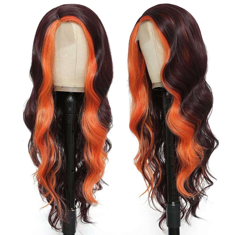 Lace Front Wig Cover T Shape Wig Women S Mid Split Large Wave Long Curly Hair Lace Hair Wigs Handwoven Front Lace Synthetic Fiber Headband