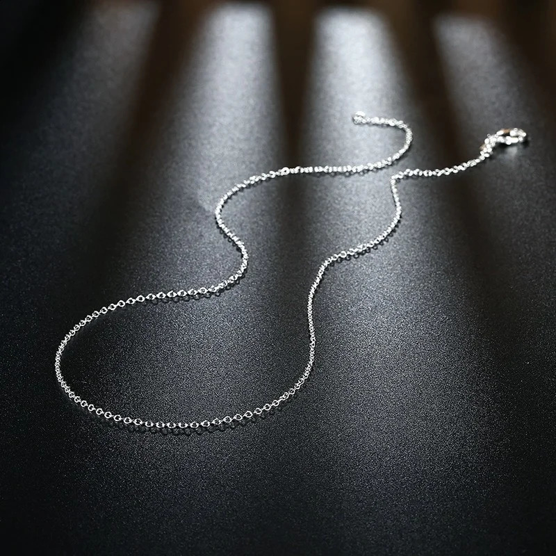 30PCS 925 Sterling silver 1MM circle round chains necklace for women fashion party er jewelry wedding pendant 250120