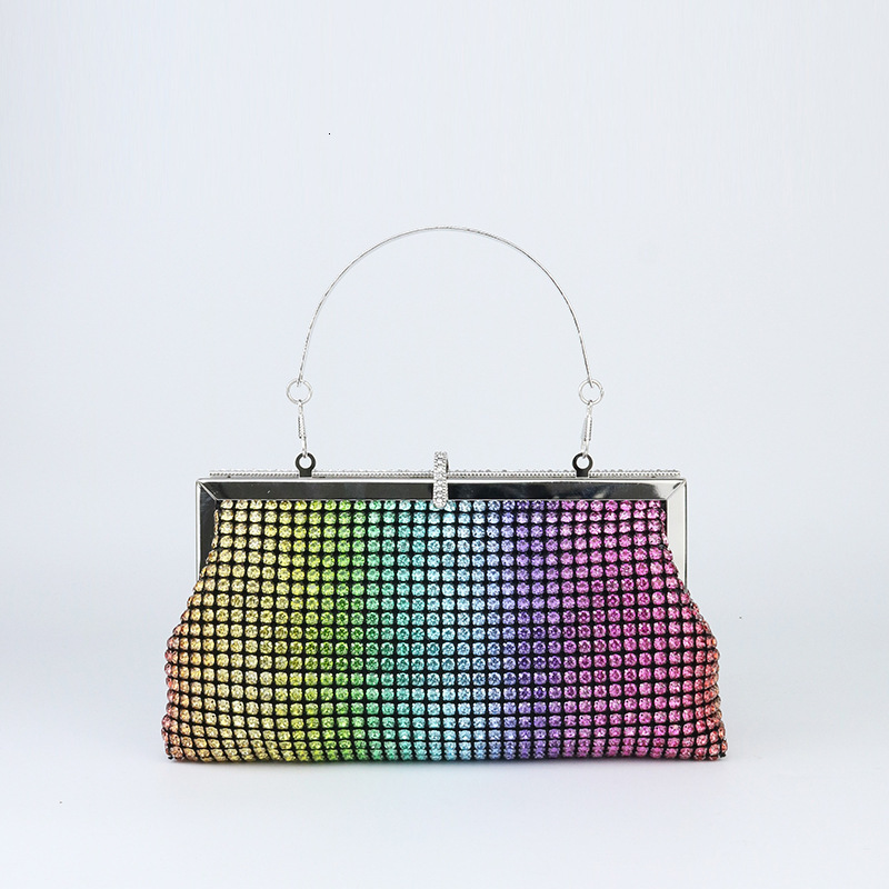 New Diamond Shining Square Handheld Banquet Bag With Large Capacity Fashion Women's Handbag