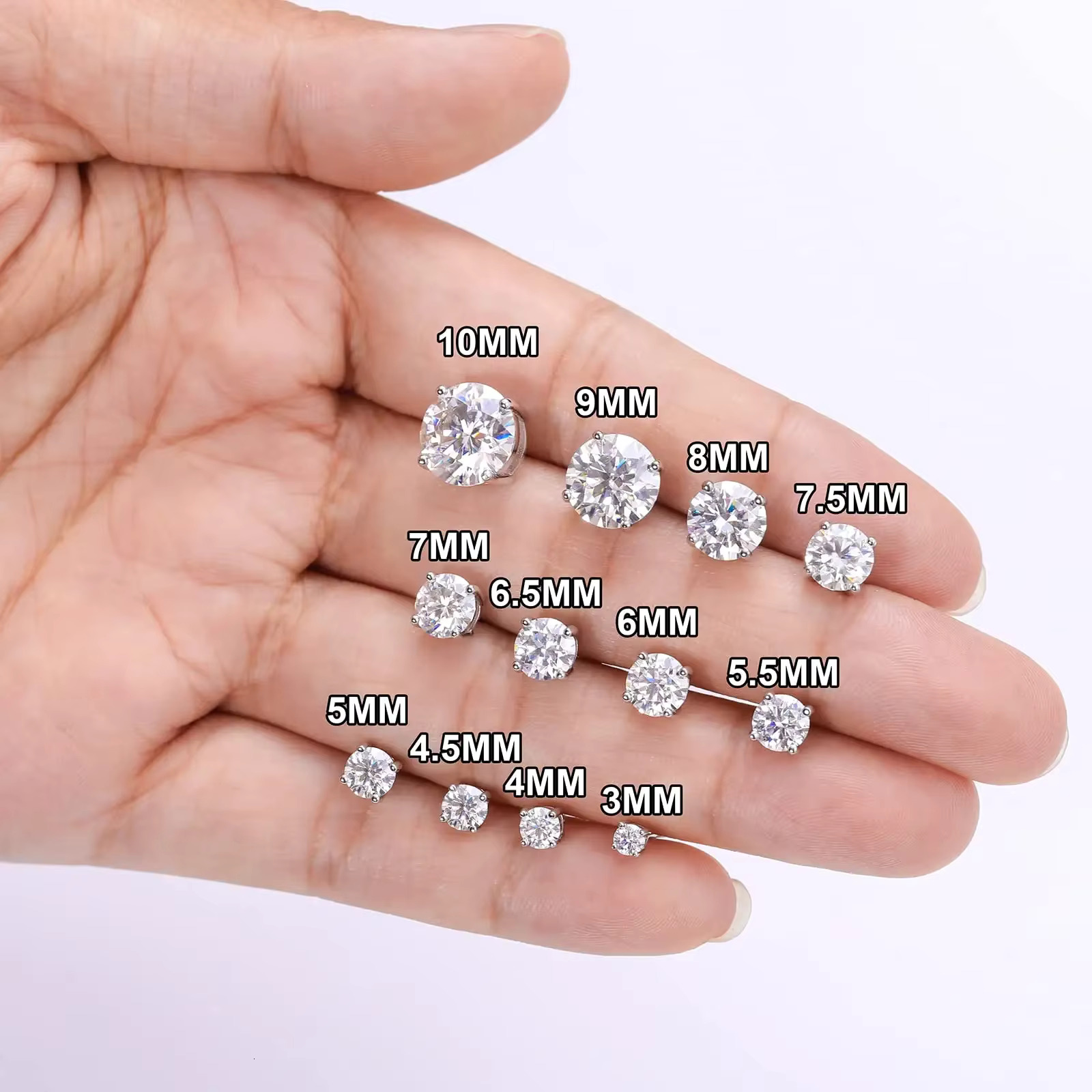 Moissanite Stud 1ct VVS Sterg Sier Men Women Jewelry wer Cluster Halo Dia Earrings with GRA Certificate