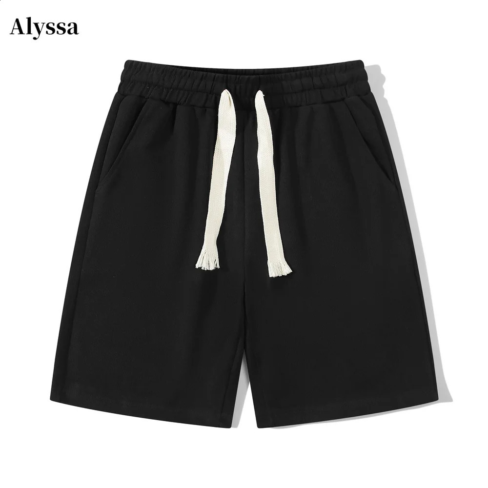 Mens Shorts Sweat for Men Casual Clothing Jogging Sport Short Pants Black Color Drawstring Loose Gym Sports Training 250122