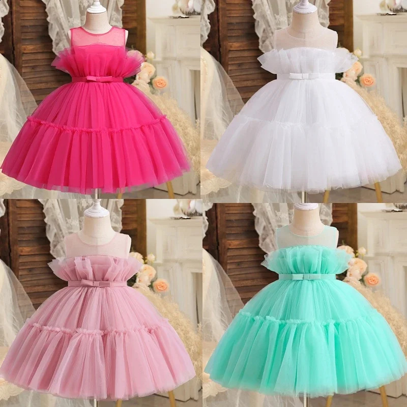 Baby Dresses For Girls Kids Wedding Bridesmaid Gown Toddler Tulle Birthday Princess Party Dress Infant Outfits Vestidos 1-5 Year 250117