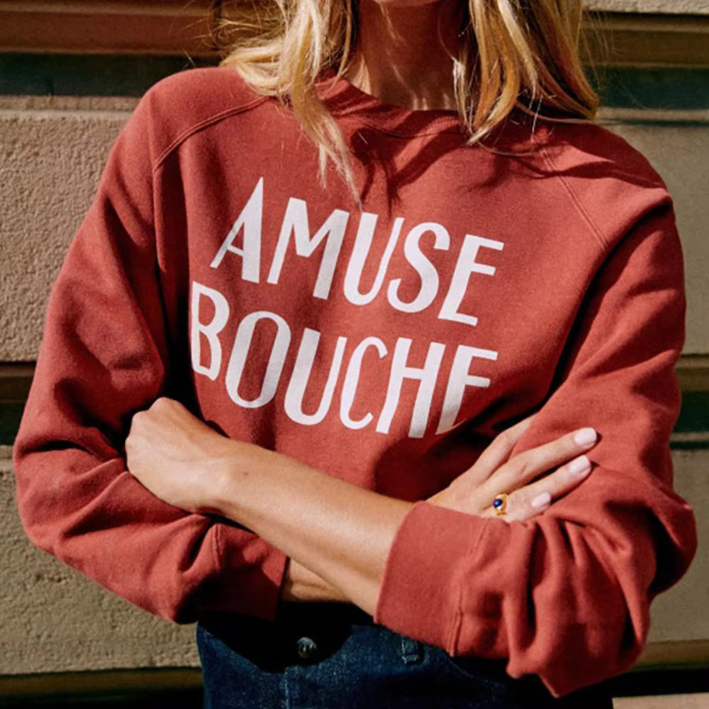 ZESSAM Letter Graphic Print Sweatshirt Women Winter Long Sleeve O-Neck Cotton Female Pullover Vintage Casual Lady Top 2022