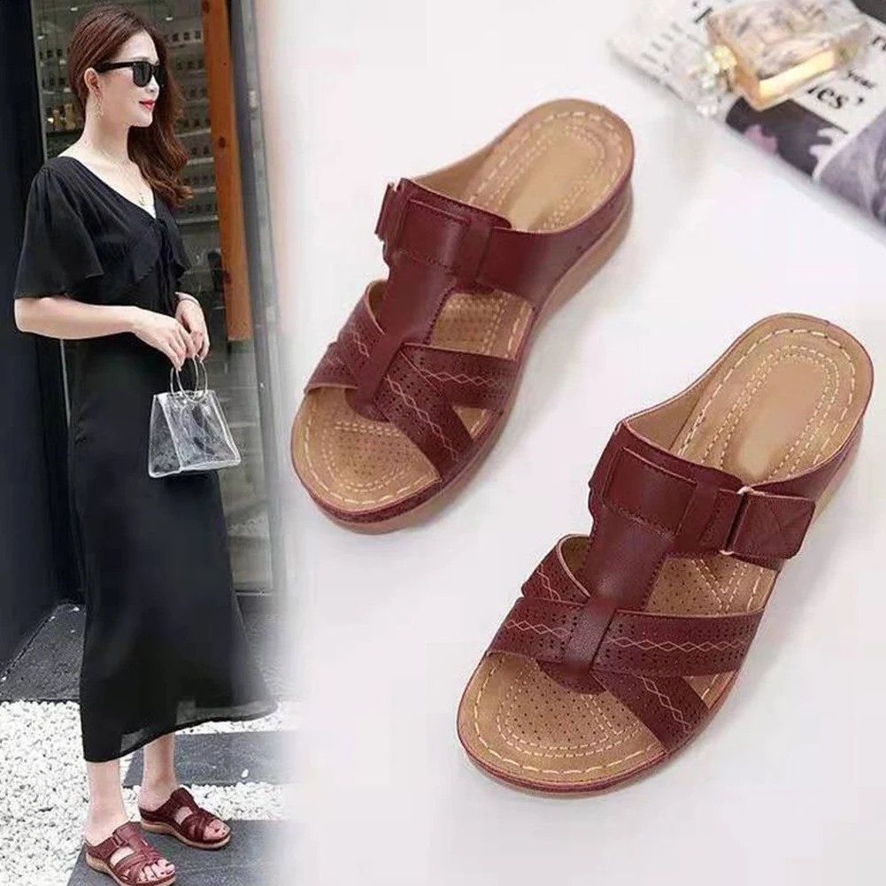 Women Orthopedic Sandals Open Toe Vintage Wedge Summer Beach Slippers AntiSlip Thick Sole for Indoor Outdoor 250117