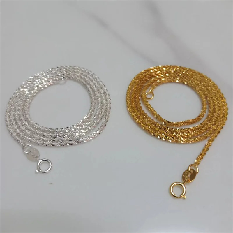 SOMILIA Fashion 18K Yellow Gold Necklace S925 Sterling Silver Sparkling Clavicle Sweater Chain High Jewelry For Woman 250120