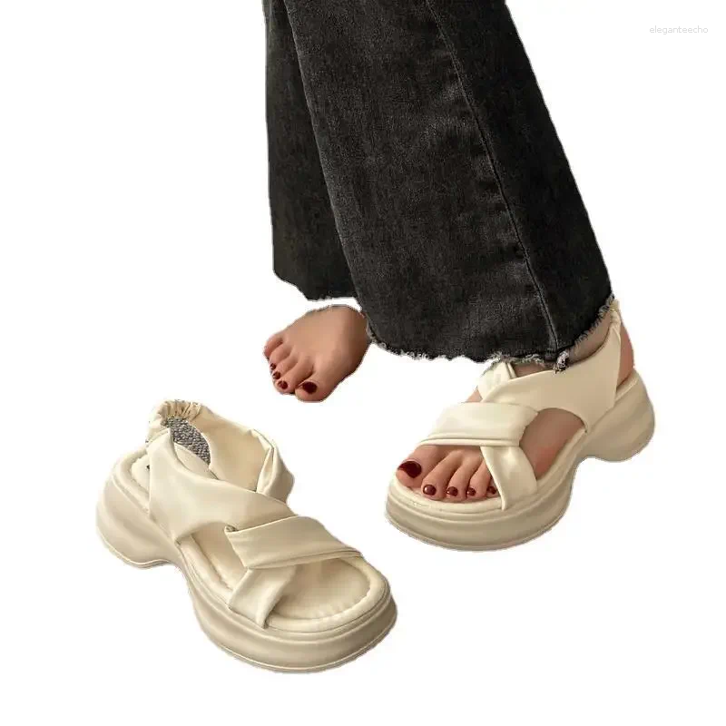 2025 S Fashion Designer Sandals Women S Summer Style Strapless Platform Casual With Thick Sole For Beach Outfits French Dress Roman Shoes