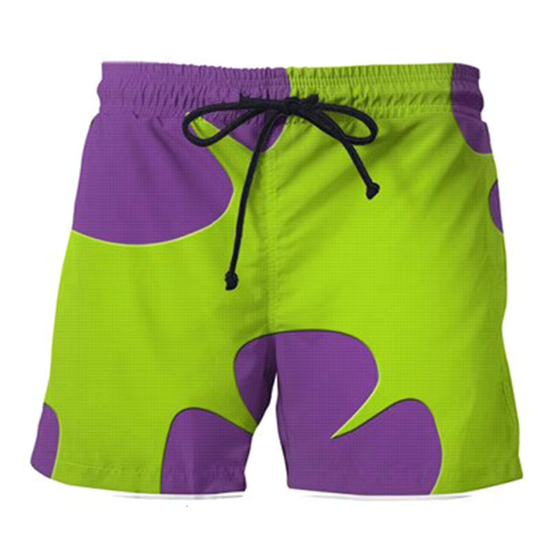 New3 Summer Men's Swimwear Shorts Print Beachwear Sexy Swim Men Swimsuit Surf Board Drawstring Trunk Quick Dry Short