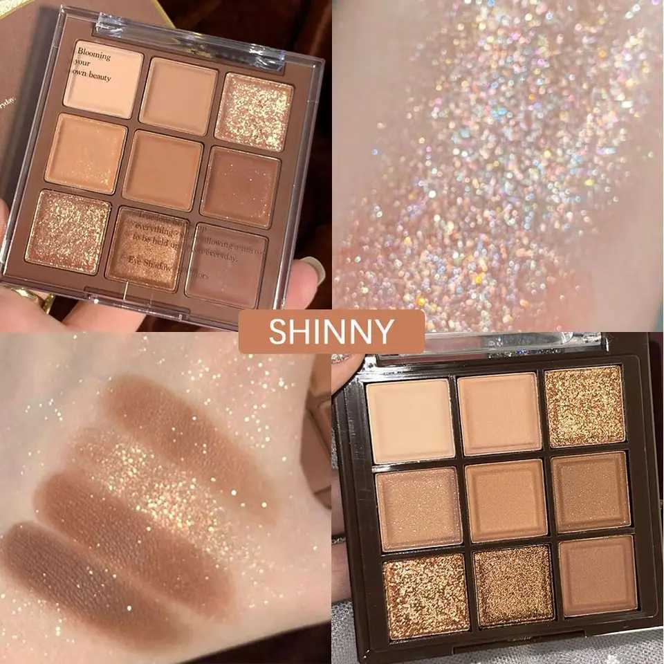 New Arrival 9 Colors Nude Brown Eye Shadow Palette Shiny Highly Pigmented Eyeshadow Palette For Lasting Waterproof Women Makeup Z250121