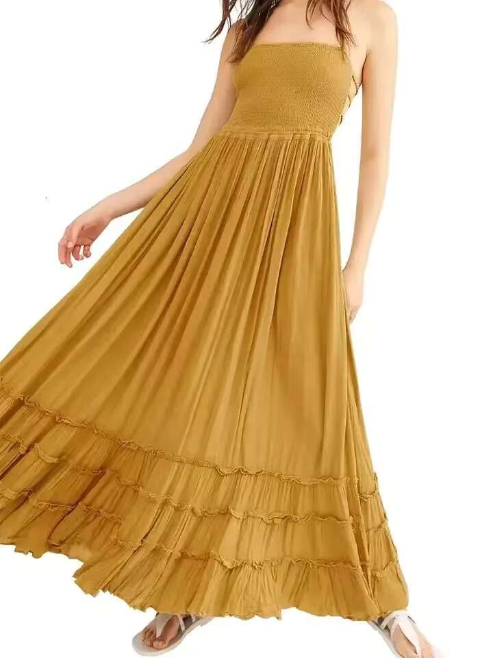 2025 Beach Dress Sexy Dresses Boho Bohemian People Holiday Summer Long Backless Cotton Women Party Hippie Vestidos Mujer Ethnic