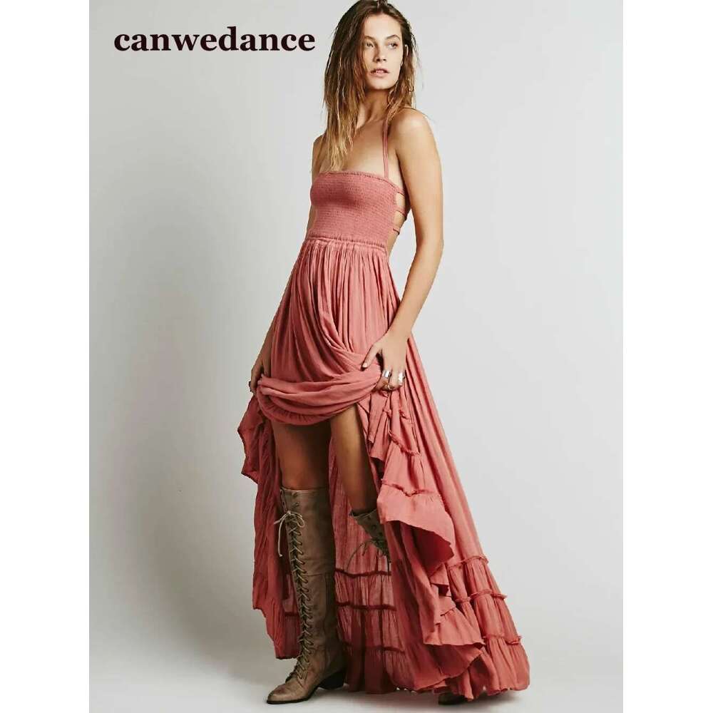 2025 Beach Dress Sexy Dresses Boho Bohemian People Holiday Summer Long Backless Cotton Women Party Hippie Vestidos Mujer Ethnic