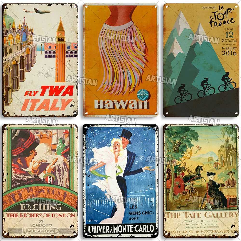 High Quality Nostalgic Travel Metal Poster Decorative Place Retro Metal Signs Man Cave Home Studio Metal Plaque Vintage Wall Industrial Decoration T25
